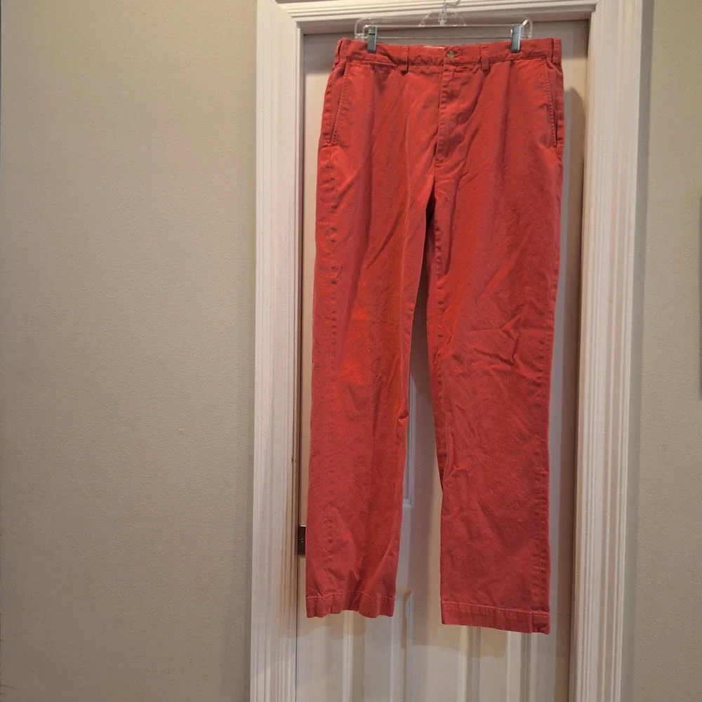 Polo Ralph Lauren Chino Pants Mens‎ 36x36 Salmon Cotton Twill Tall Long Trousers